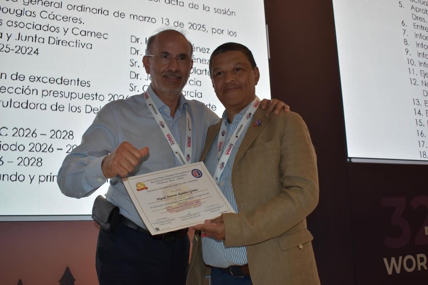 Dr. Miguel Ramírez Gómez — recertificación como Especialista en Cirugía Vascular, 2026-2030